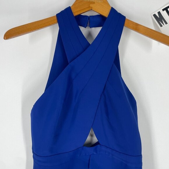 BCBGMaxazria blue halter top open back sz S - Picture 9 of 14